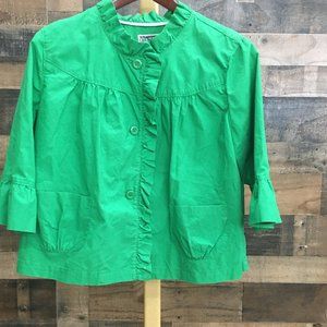 Women's Designer Jacket 3/4 sleeve Ruffled Coat XL